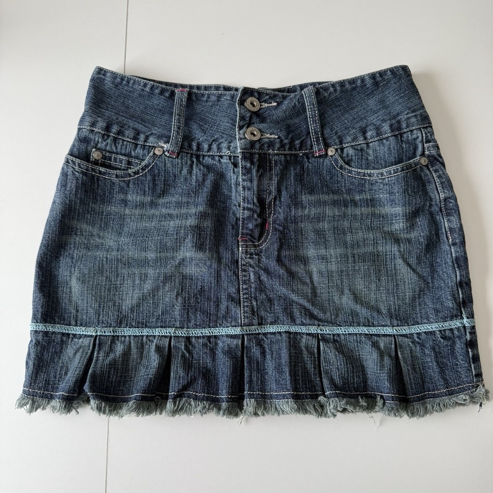 Skechers Somethin Else Y2K Ruffled Denim‎ Skirt Women's Size 3
